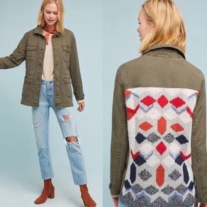 Anthropologie Arly Sweater-Back Anorak Jacket Sweater Size XS